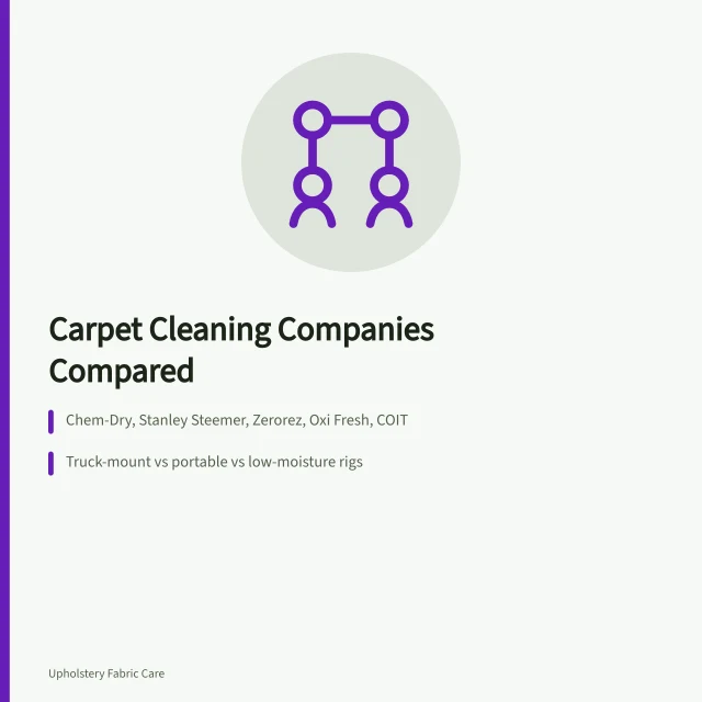 Comparison of carpet cleaning companies by method, fiber codes, and reviews. Top carpet cleaning companies options compared and reviewed