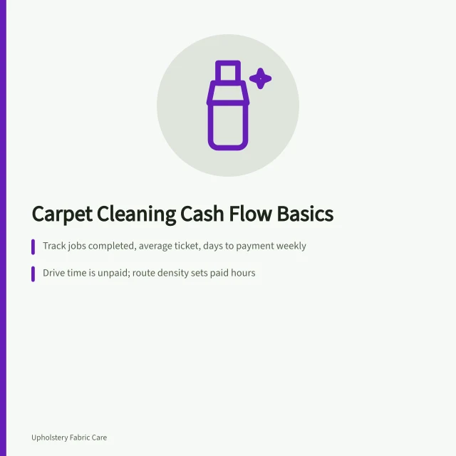 Carpet cleaning wand extracting water from damp carpet fibers. Carpet cleaning cash flow basics for owners who hate spreadsheets, explained