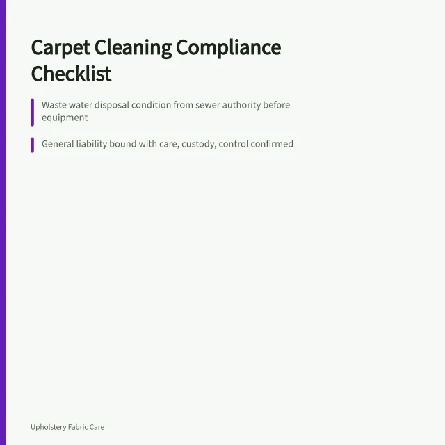 Checklist for carpet cleaning business compliance before first job. Carpet cleaning sign-offs: the checks to close before your first job