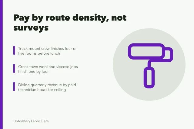 Carpet cleaning labour costs driven by route density and job mix. The labour bill in a carpet cleaning business
