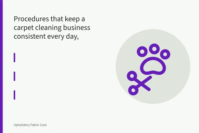 Carpet cleaning wand rinsing beige loop-pile carpet in overlapping wet passes. Procedures that keep a carpet cleaning business consistent every day, explained