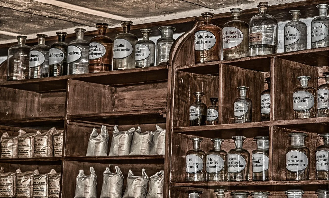 pharmacy, antique, old, chemicals, bottles, glass bottles, shelf, formerly, stock, container, bottle, drink, medicine, tools, heal, remedies. Health Canada chemical labels for cleaning products: WHMIS and CCCR basics