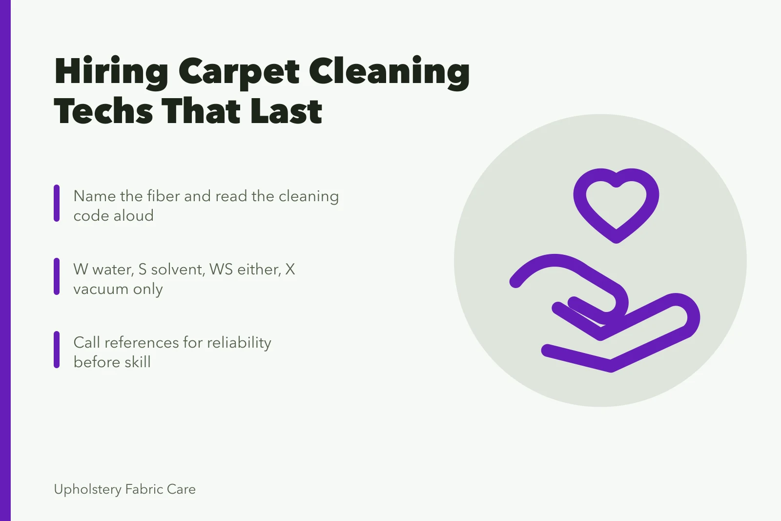 Hiring carpet cleaning technicians: fiber tests, cleaning codes, reference checks. Finding good staff for a carpet cleaning business