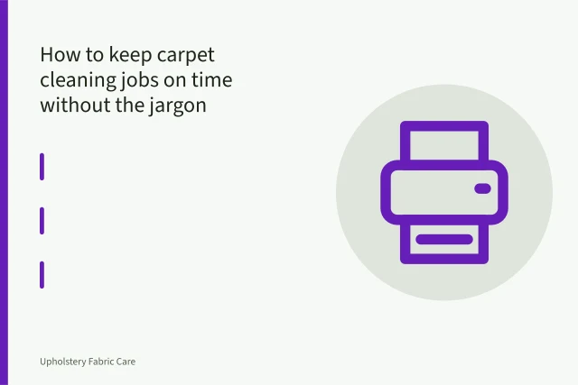 Truck-mount carpet cleaning machine in van with hoses run to building. How to keep carpet cleaning jobs on time without the jargon