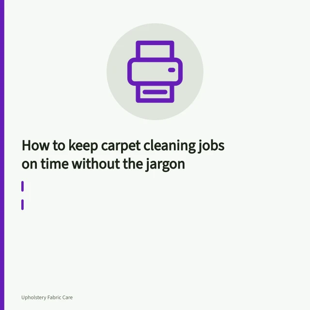 Truck-mount carpet cleaning machine in van with hoses run to building. How to keep carpet cleaning jobs on time without the jargon