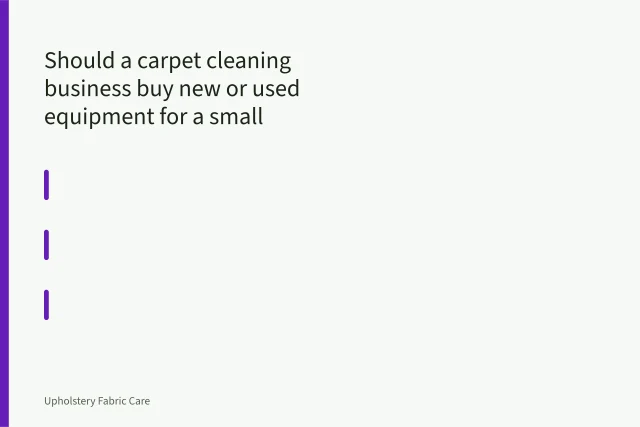 Used truckmount carpet cleaning machine in a work van during inspection. Should a carpet cleaning business buy new or used equipment for a small operation