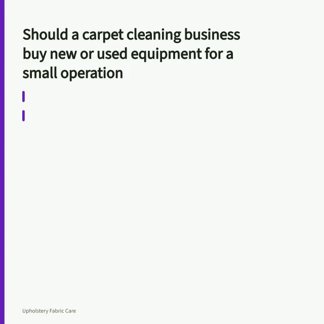 Used truckmount carpet cleaning machine in a work van during inspection. Should a carpet cleaning business buy new or used equipment for a small operation