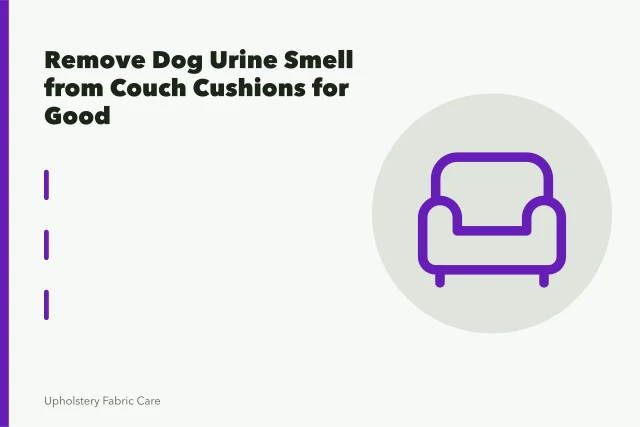 Pouring enzyme cleaner onto a stained couch cushion to remove dog urine odor. Remove Dog Urine Smell from Couch Cushions for Good