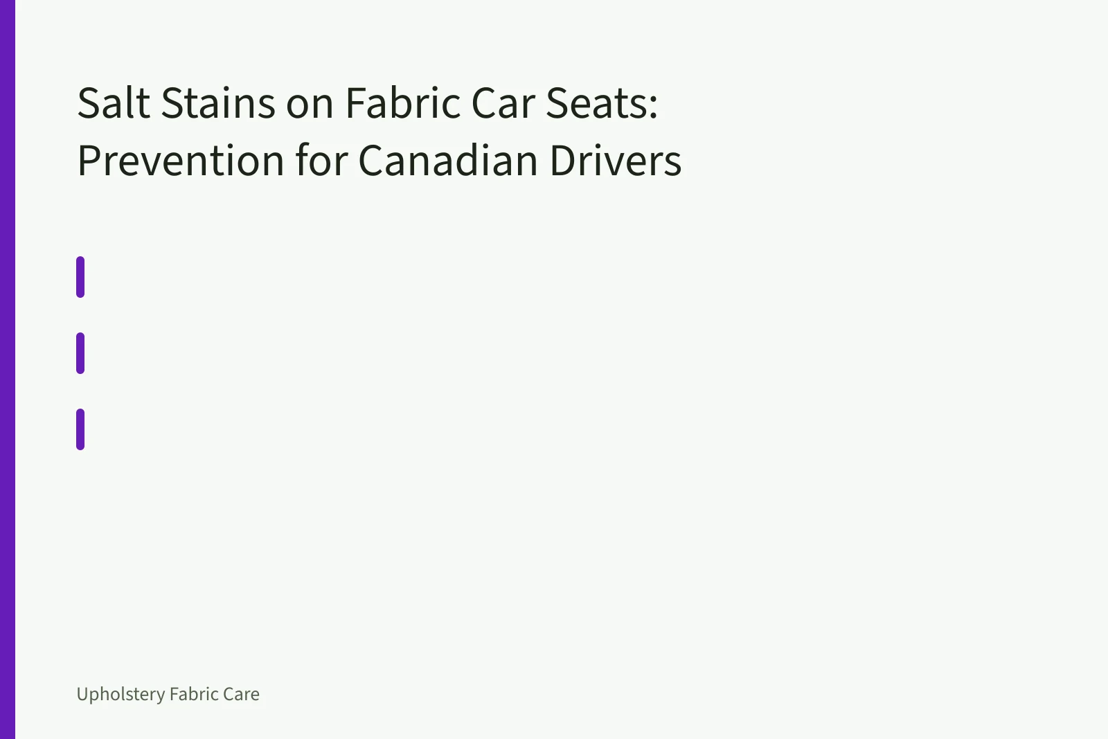 Raised-lip rubber car floor mat holding white road salt slush and brine. Salt Stains on Fabric Car Seats: Prevention for Canadian Drivers