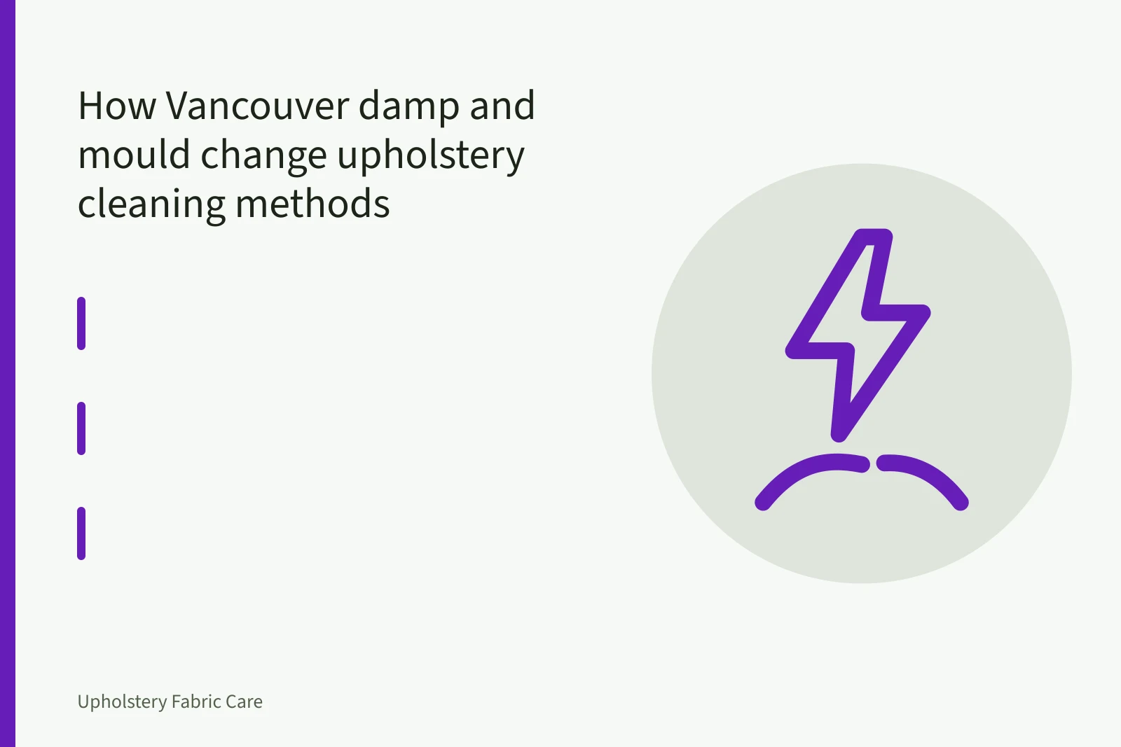 Moisture meter pins pushed into sofa cushion foam to check dampness. How Vancouver damp and mould change upholstery cleaning methods
