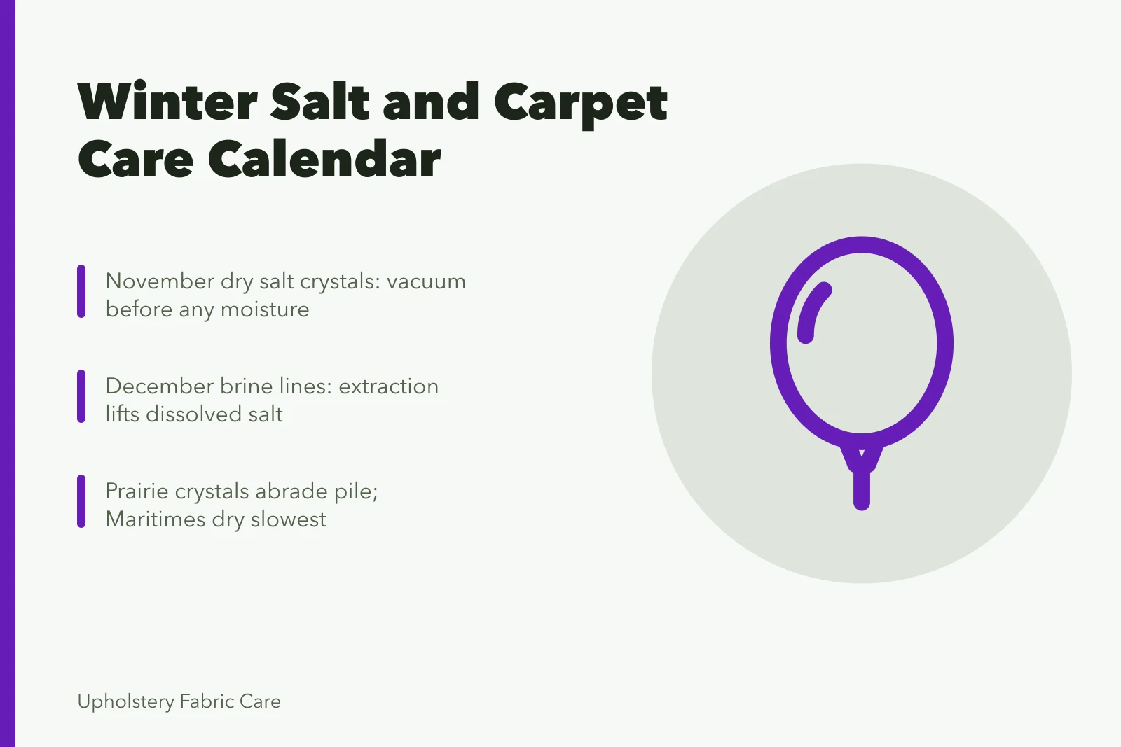 Calendar icon for winter salt and carpet care by region. Winter salt and slush, a Canadian carpet care calendar