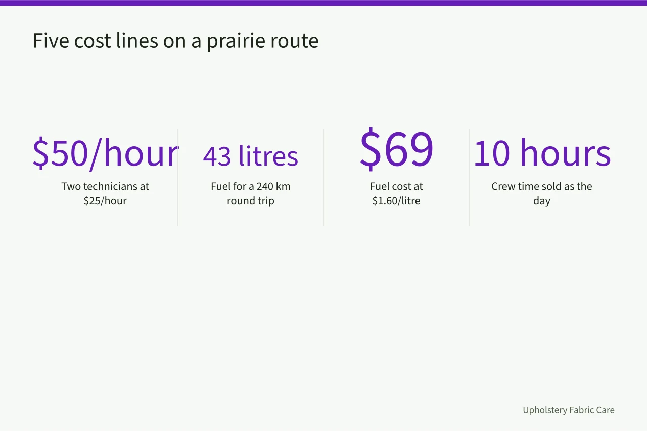 Key cost figures for a rural carpet cleaning route (What does a rural Manitoba or Saskatchewan service route really cost?)